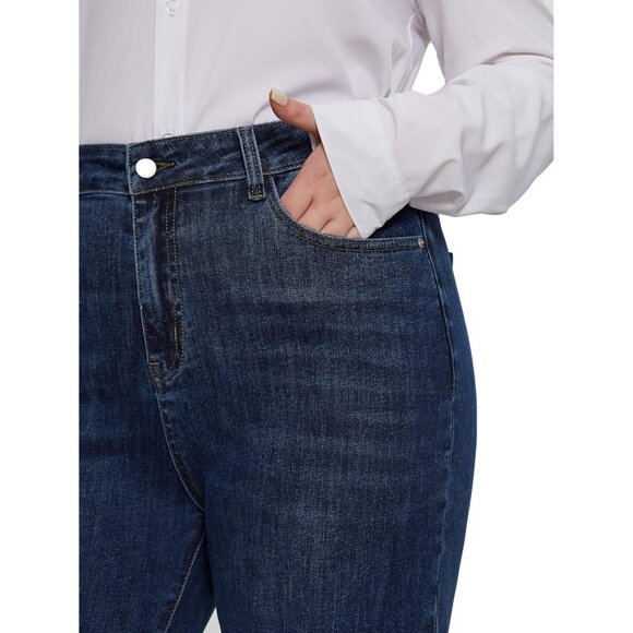 Plus Size Baggy Jeans Women Wide Leg Full Length High Waist Comfortable - Picture 6 of 8